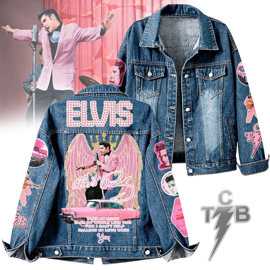 New Premium Elvis Presley  Unisex Denim Jacket - Make The Perfect Gift