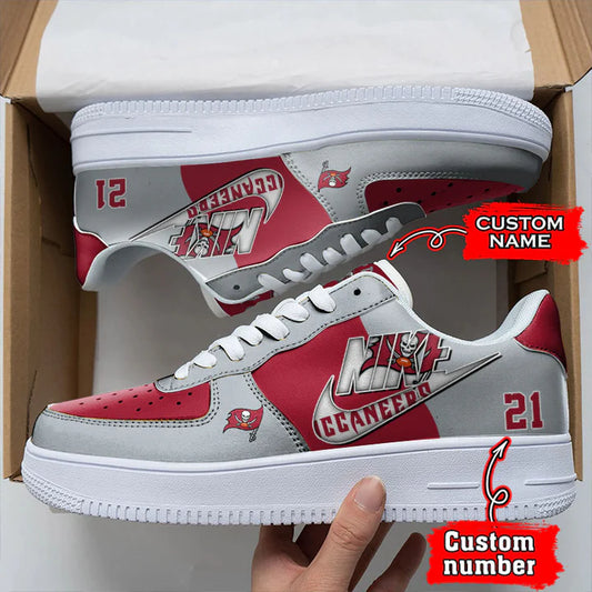 LIMITED EDITION - NEW CUSTOMIZED NFL10 TBB TAMPA BAY BUCCANEERS AF1 SNEAKERS