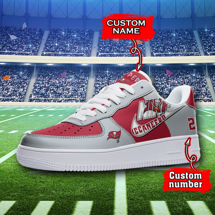 LIMITED EDITION - NEW CUSTOMIZED NFL10 TBB TAMPA BAY BUCCANEERS AF1 SNEAKERS