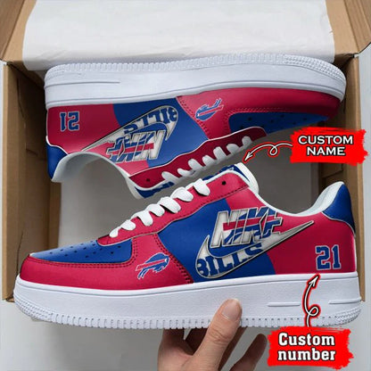 LIMITED EDITION - NEW CUSTOMIZED NFL03 BFB BUFFALO BILLS AF1 SNEAKERS