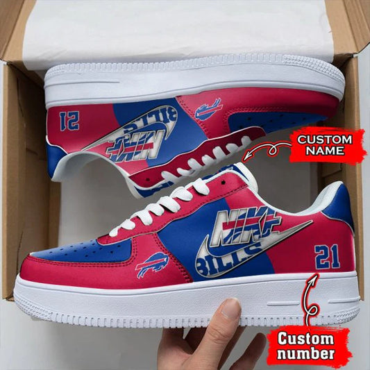 LIMITED EDITION - NEW CUSTOMIZED NFL03 BFB BUFFALO BILLS AF1 SNEAKERS