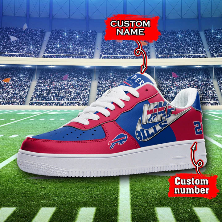 LIMITED EDITION - NEW CUSTOMIZED NFL03 BFB BUFFALO BILLS AF1 SNEAKERS