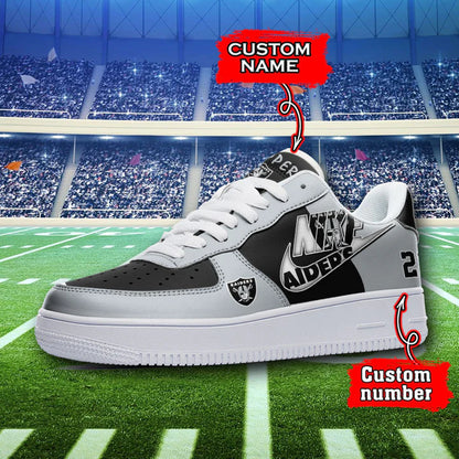 LIMITED EDITION - NEW CUSTOMIZED NFL07 LVR LAS VEGAS RAIDERS AF1 SNEAKERS