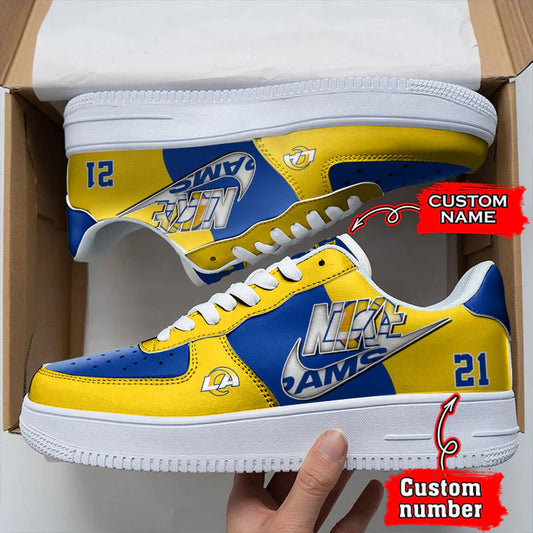 LIMITED EDITION - NEW CUSTOMIZED NFL22 LAR LOS ANGELES RAMS AF1 SNEAKERS