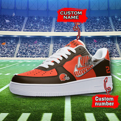 LIMITED EDITION - NEW CUSTOMIZED NFL29 CLB CLEVELAND BROWNS AF1 SNEAKERS