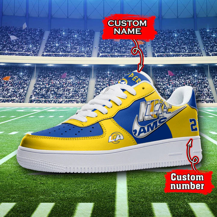 LIMITED EDITION - NEW CUSTOMIZED NFL22 LAR LOS ANGELES RAMS AF1 SNEAKERS