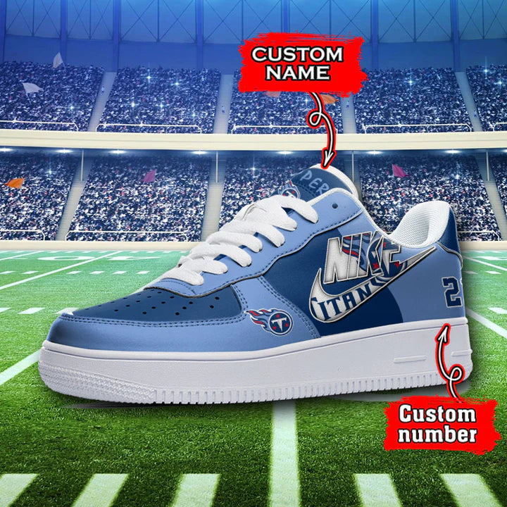 LIMITED EDITION - NEW CUSTOMIZED NFL31 TST TENNESSEE TITANS AF1 SNEAKERS