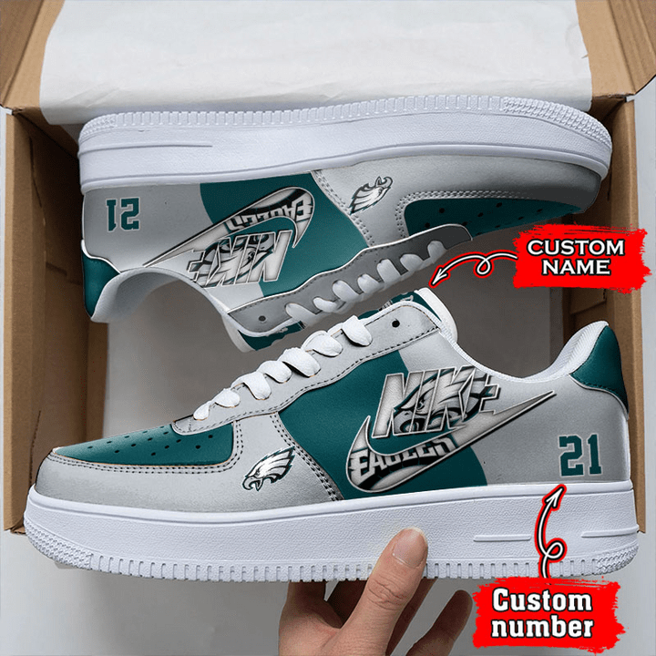 LIMITED EDITION - NEW CUSTOMIZED NFL02 PPE PHILADELPHIA EAGLES AF1 SNEAKERS