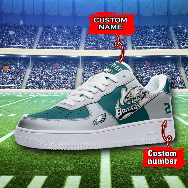 LIMITED EDITION - NEW CUSTOMIZED NFL02 PPE PHILADELPHIA EAGLES AF1 SNEAKERS