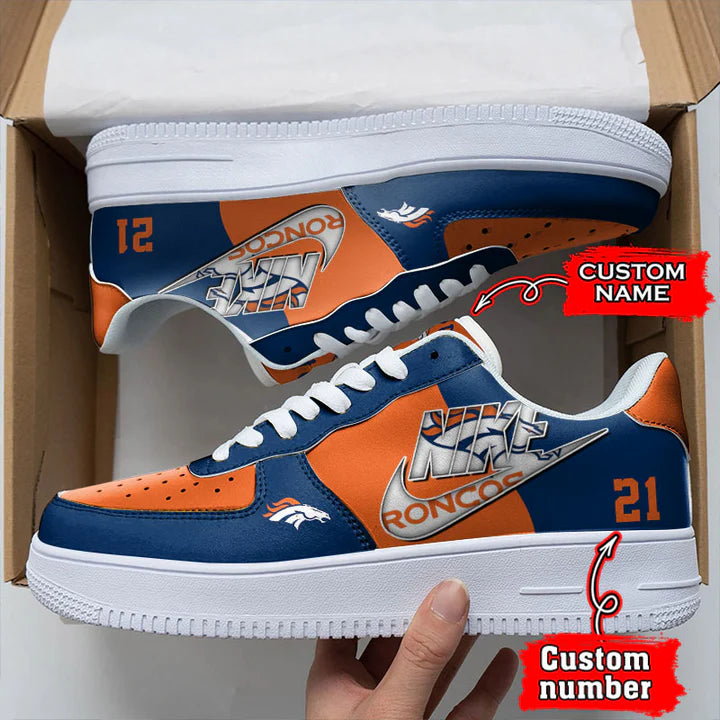 LIMITED EDITION - NEW CUSTOMIZED NFL13 DVB DENVER BRONCOS AF1 SNEAKERS