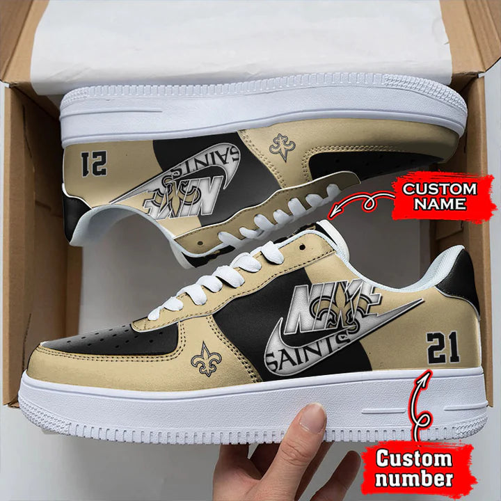 LIMITED EDITION - NEW CUSTOMIZED NFL24 NOS NEW ORLEANS SAINTS AF1 SNEAKERS