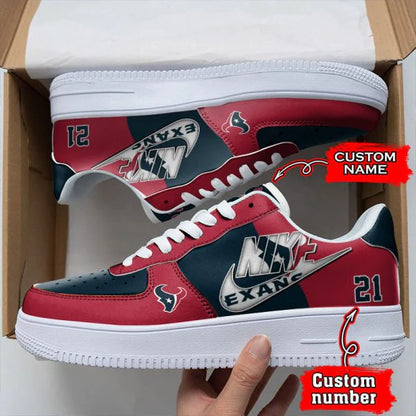 LIMITED EDITION - NEW CUSTOMIZED NFL15 HTT HOUSTON TEXANS AF1 SNEAKERS