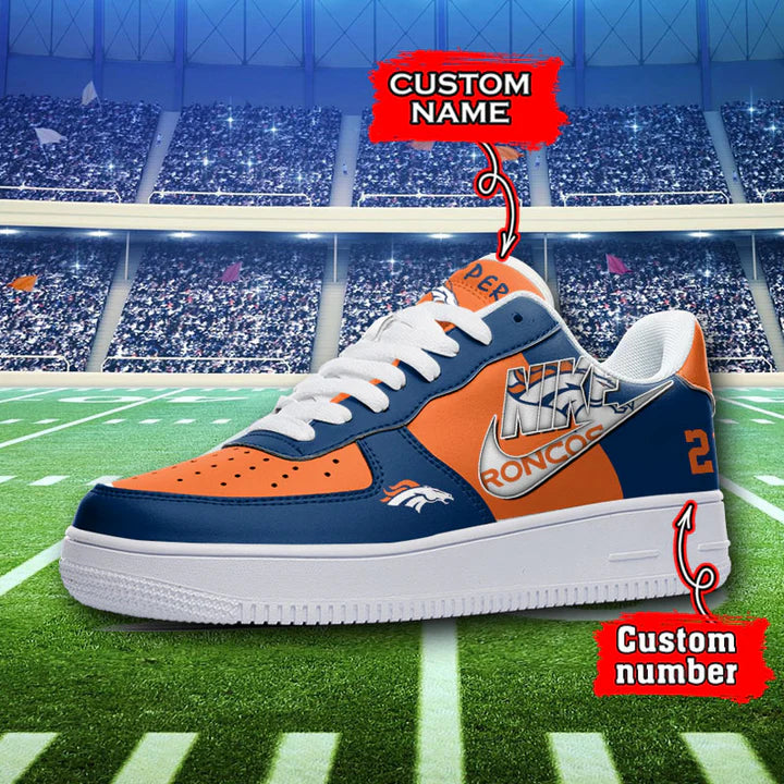 LIMITED EDITION - NEW CUSTOMIZED NFL13 DVB DENVER BRONCOS AF1 SNEAKERS