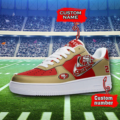 LIMITED EDITION - NEW CUSTOMIZED NFL11 SF49 SAN FRANCISCO 49ERS AF1 SNEAKERS
