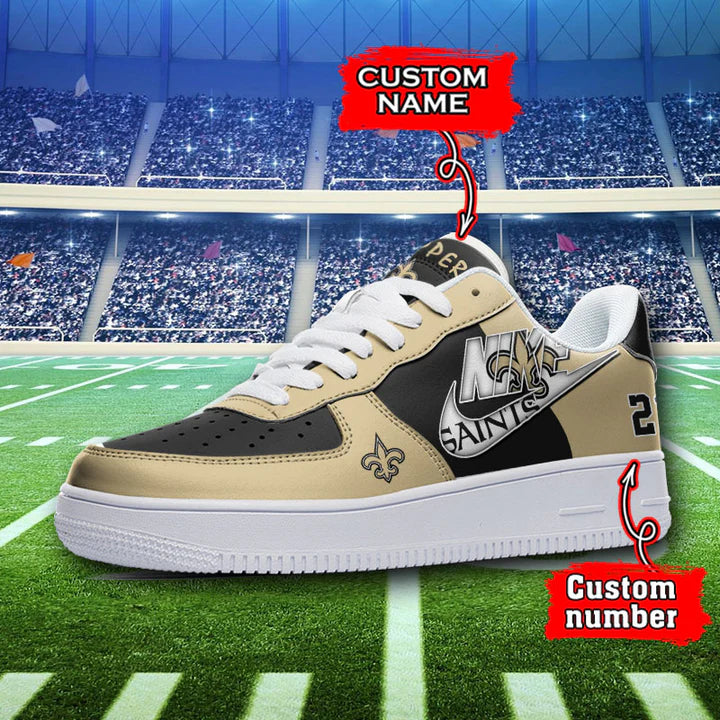 LIMITED EDITION - NEW CUSTOMIZED NFL24 NOS NEW ORLEANS SAINTS AF1 SNEAKERS
