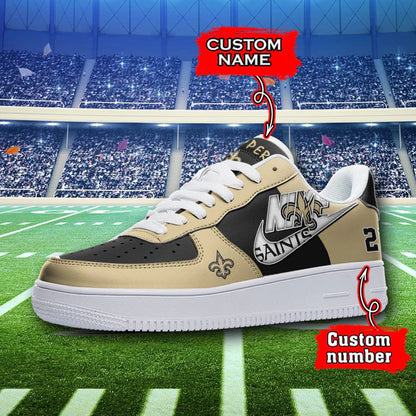 LIMITED EDITION - NEW CUSTOMIZED NFL24 NOS NEW ORLEANS SAINTS AF1 SNEAKERS