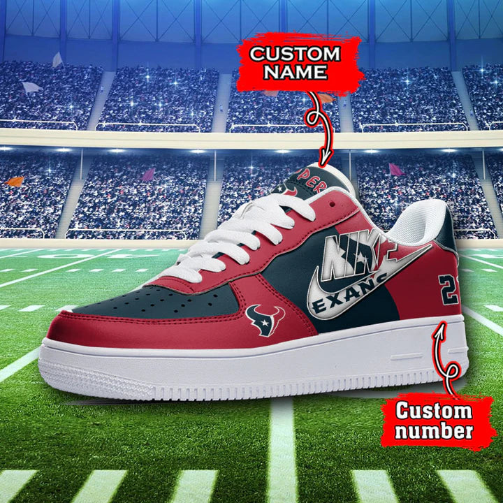 LIMITED EDITION - NEW CUSTOMIZED NFL15 HTT HOUSTON TEXANS AF1 SNEAKERS