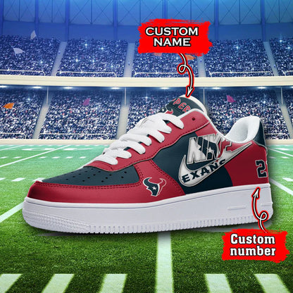 LIMITED EDITION - NEW CUSTOMIZED NFL15 HTT HOUSTON TEXANS AF1 SNEAKERS