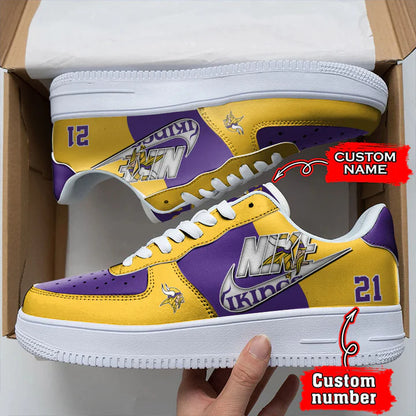 LIMITED EDITION - NEW CUSTOMIZED NFL05 MVK MINNESOTA VIKINGS AF1 SNEAKERS