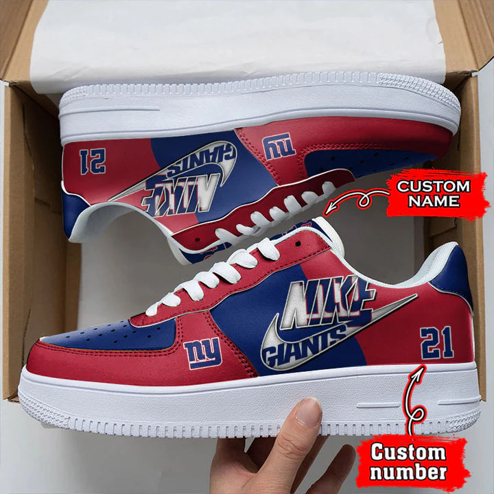 LIMITED EDITION - NEW CUSTOMIZED NFL32 NYG NEW YORK GIANTS AF1 SNEAKERS