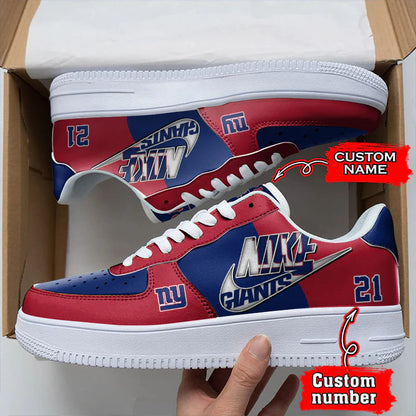 LIMITED EDITION - NEW CUSTOMIZED NFL32 NYG NEW YORK GIANTS AF1 SNEAKERS