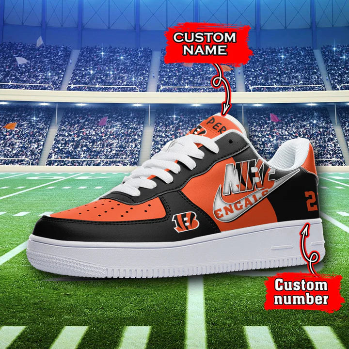 LIMITED EDITION - NEW CUSTOMIZED NFL16 CCB CINCINNATI BENGALS AF1 SNEAKERS