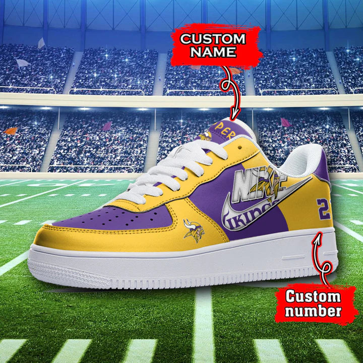 LIMITED EDITION - NEW CUSTOMIZED NFL05 MVK MINNESOTA VIKINGS AF1 SNEAKERS