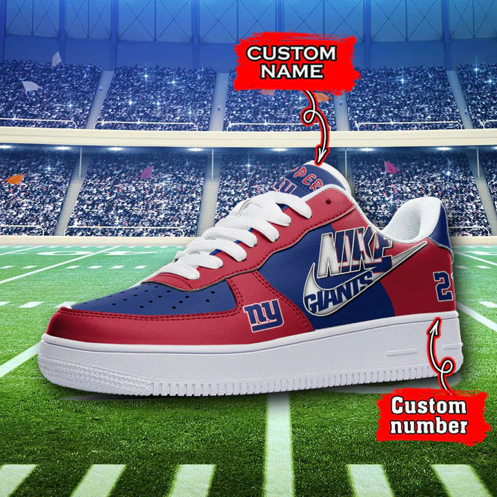 LIMITED EDITION - NEW CUSTOMIZED NFL32 NYG NEW YORK GIANTS AF1 SNEAKERS