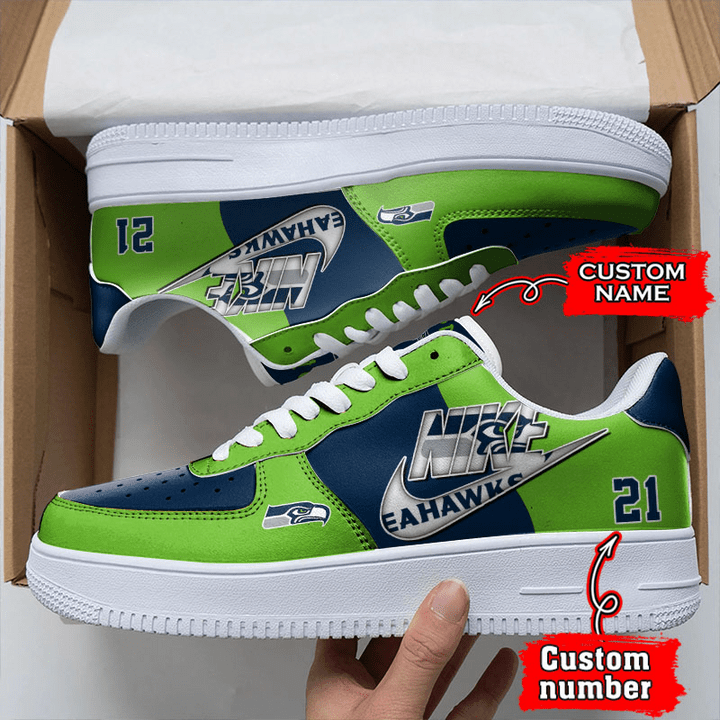 LIMITED EDITION - NEW CUSTOMIZED NFL06 SSH SEATTLE SEAHAWKS AF1 SNEAKERS