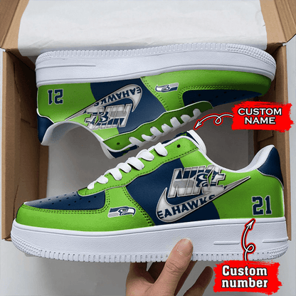 LIMITED EDITION - NEW CUSTOMIZED NFL06 SSH SEATTLE SEAHAWKS AF1 SNEAKERS