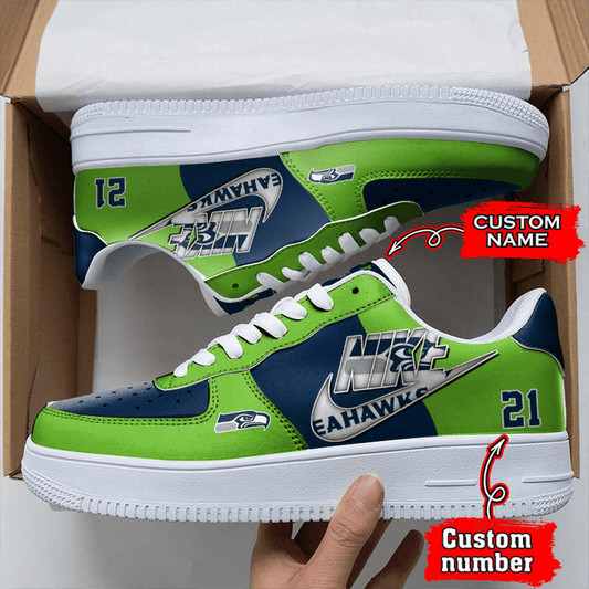 LIMITED EDITION - NEW CUSTOMIZED NFL06 SSH SEATTLE SEAHAWKS AF1 SNEAKERS