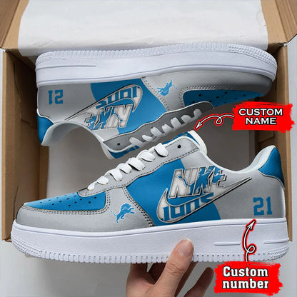 LIMITED EDITION - NEW CUSTOMIZED NFL04 DTL DETROIT LIONS AF1 SNEAKERS