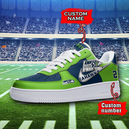 LIMITED EDITION - NEW CUSTOMIZED NFL06 SSH SEATTLE SEAHAWKS AF1 SNEAKERS