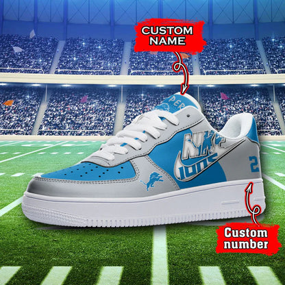 LIMITED EDITION - NEW CUSTOMIZED NFL04 DTL DETROIT LIONS AF1 SNEAKERS