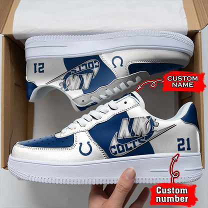 LIMITED EDITION - NEW CUSTOMIZED NFL17 IDC INDIANAPOLIS COLTS AF1 SNEAKERS