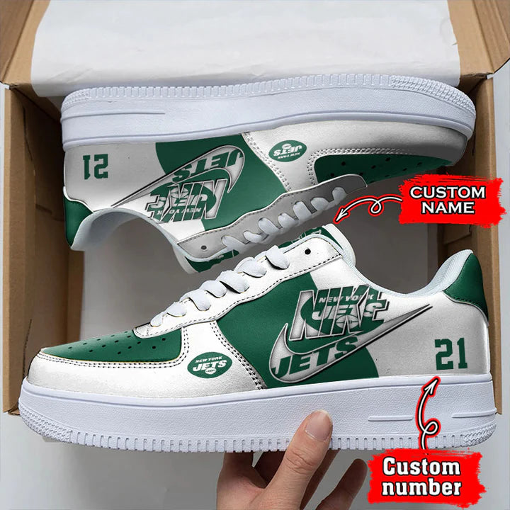LIMITED EDITION - NEW CUSTOMIZED NFL25 NYJ NEW YORK JETS AF1 SNEAKERS