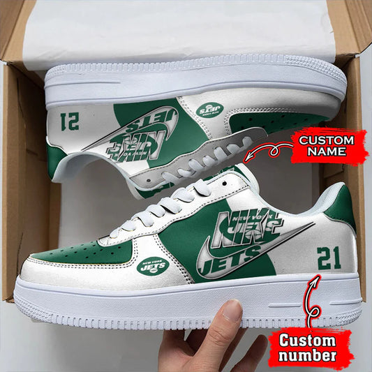 LIMITED EDITION - NEW CUSTOMIZED NFL25 NYJ NEW YORK JETS AF1 SNEAKERS
