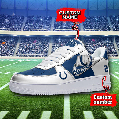 LIMITED EDITION - NEW CUSTOMIZED NFL17 IDC INDIANAPOLIS COLTS AF1 SNEAKERS