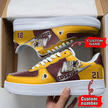 LIMITED EDITION - NEW CUSTOMIZED NFL12 WTC WASHINGTON COMMANDERS AF1 SNEAKERS