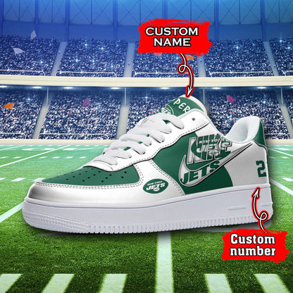 LIMITED EDITION - NEW CUSTOMIZED NFL25 NYJ NEW YORK JETS AF1 SNEAKERS