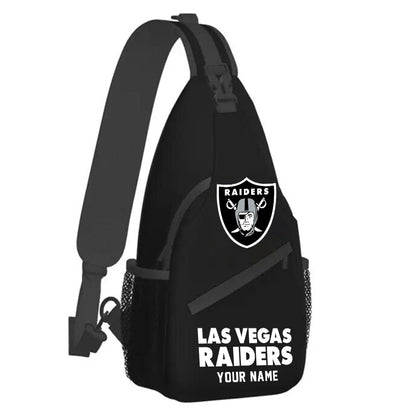 LIMITED EDITION - NEW CUSTOMIZED NFL07 LVR LAS VEGAS RAIDERS SLING BAG