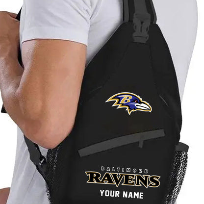 LIMITED EDITION - NEW CUSTOMIZED NFL28 BTR BALTIMORE RAVENS SLING BAG