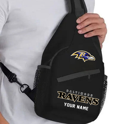 LIMITED EDITION - NEW CUSTOMIZED NFL28 BTR BALTIMORE RAVENS SLING BAG