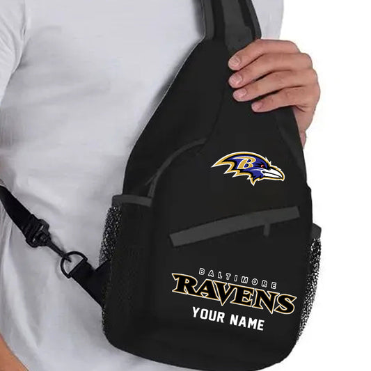 LIMITED EDITION - NEW CUSTOMIZED NFL28 BTR BALTIMORE RAVENS SLING BAG