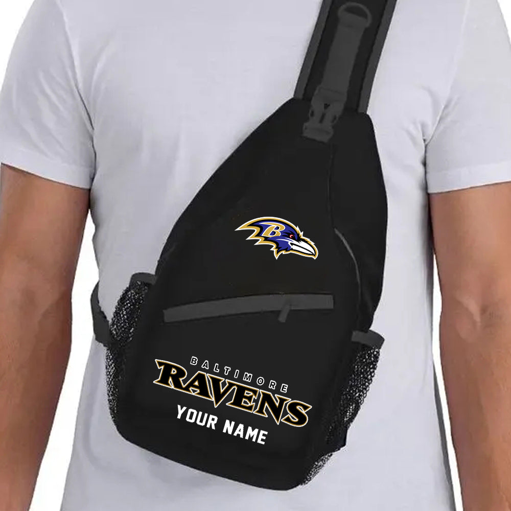 LIMITED EDITION - NEW CUSTOMIZED NFL28 BTR BALTIMORE RAVENS SLING BAG