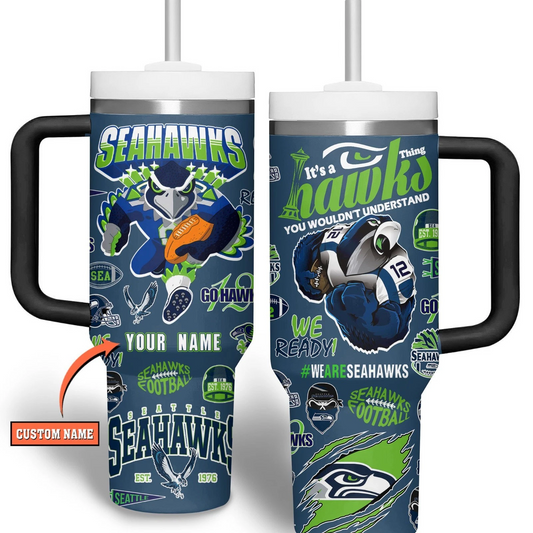 LIMITED EDITION - NEW CUSTOMIZED NFL06 SSH SEATTLE SEAHAWKS CHAMPIONS 40OZ TUMBLER 21