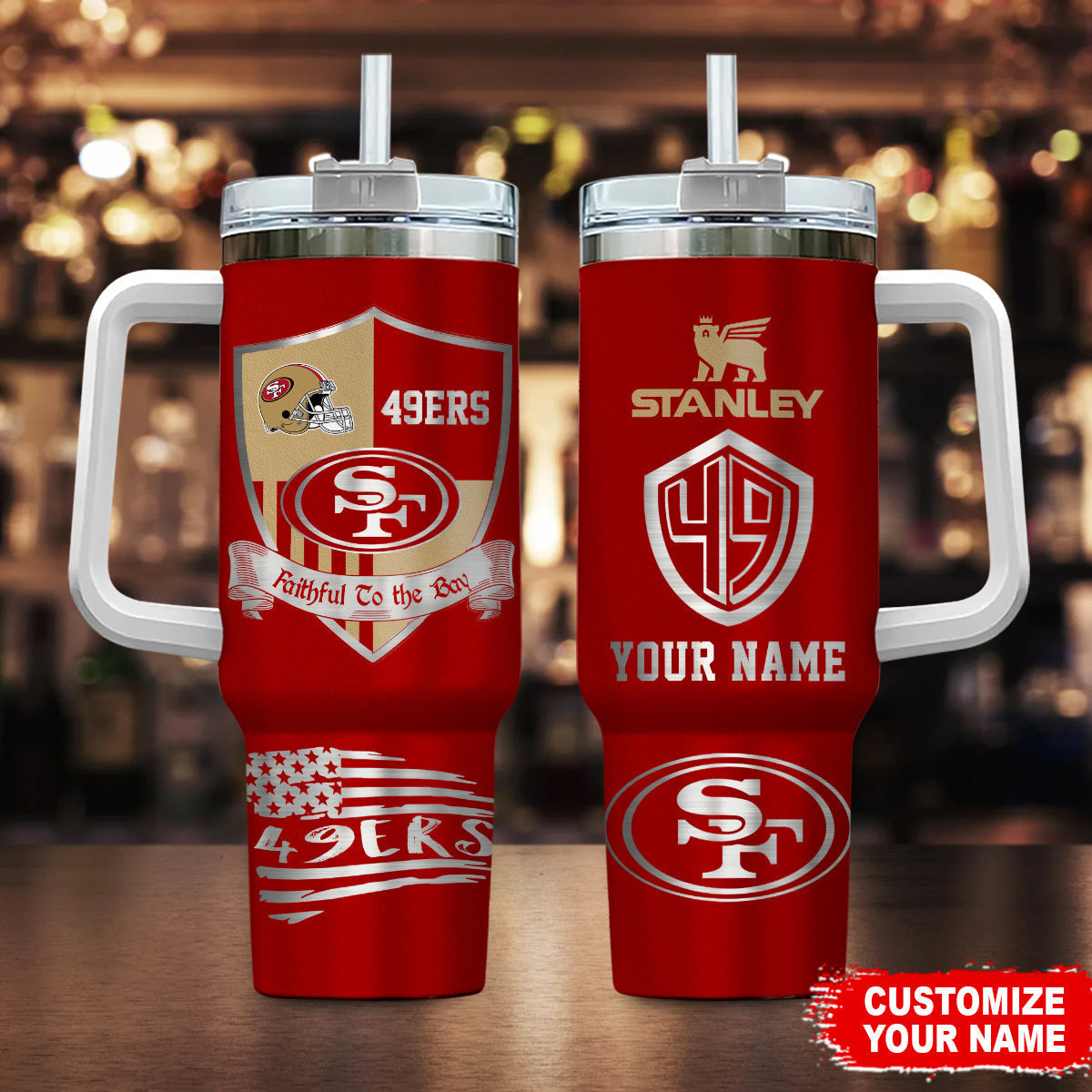 LIMITED EDITION - NEW CUSTOMIZED NFL11 SF49 SAN FRANCISCO 49ERS 40 OZ TUMBLER