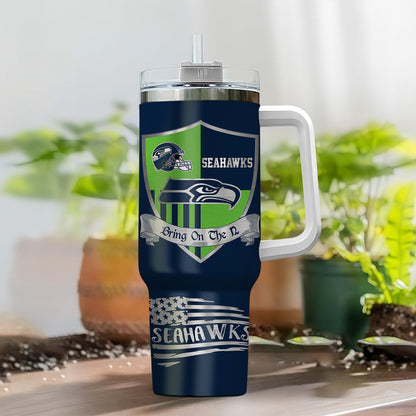 LIMITED EDITION - NEW CUSTOMIZED NFL06 SSH SEATTLE SEAHAWKS 40 OZ TUMBLER