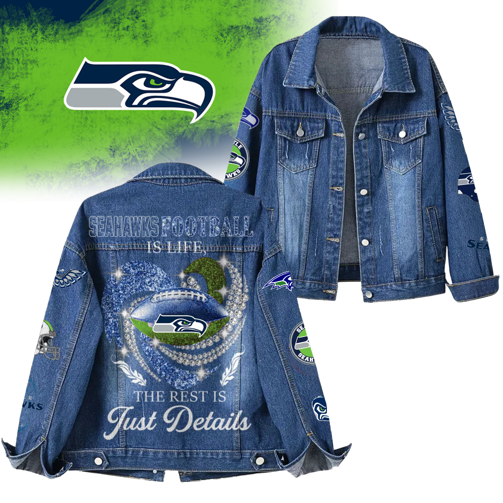 LIMITED EDITION - NEW CUSTOMIZED NFL06 SSH SEATTLE SEAHAWKS DENIM JACKET