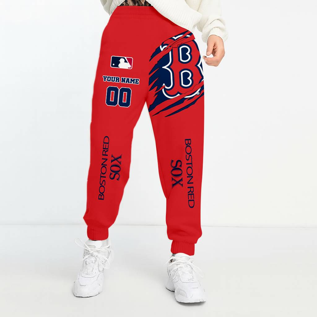 LIMITED EDITION - NEW CUSTOMIZED MLB03 BRS BOSTON RED SOX UNISEX LONG PANTS